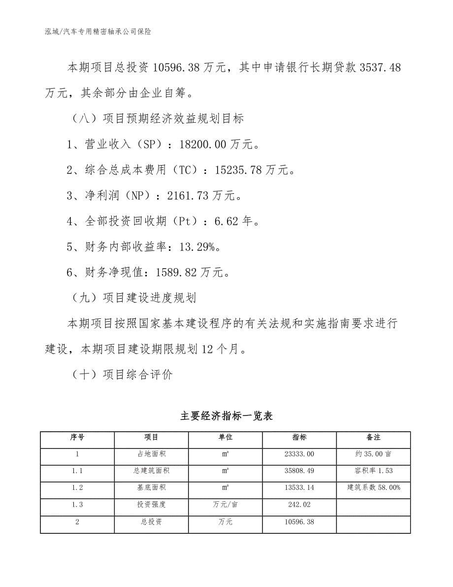 汽车专用精密轴承公司保险（范文）_第5页