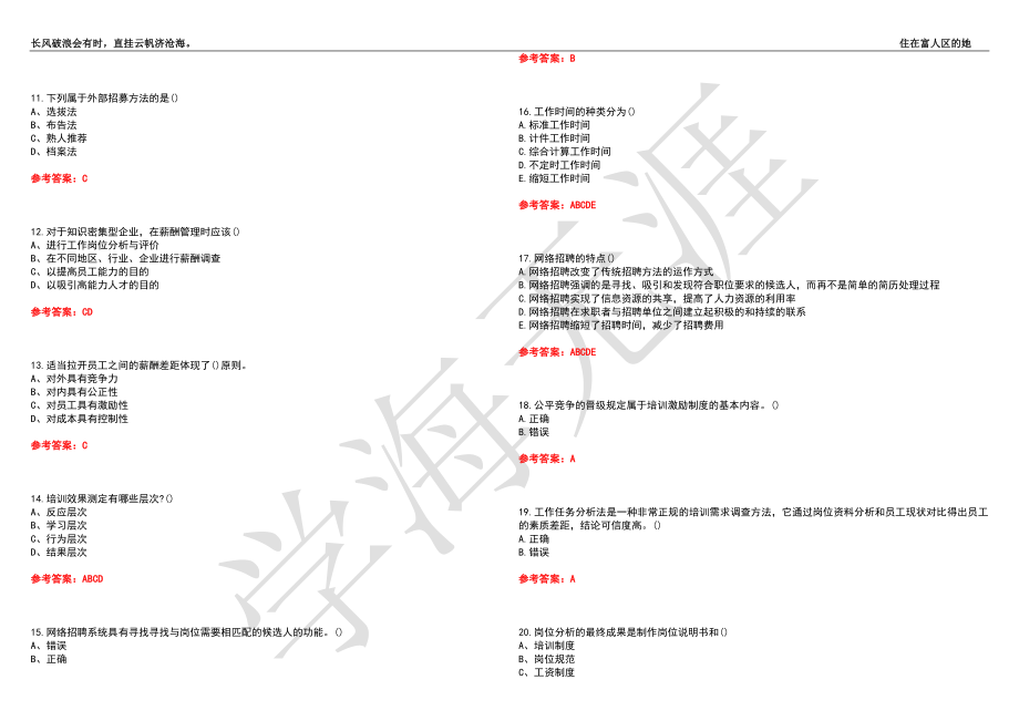 福建师范大学21春“行政管理”《人力资源管理学》离线作业（二）辅导答案9_第2页