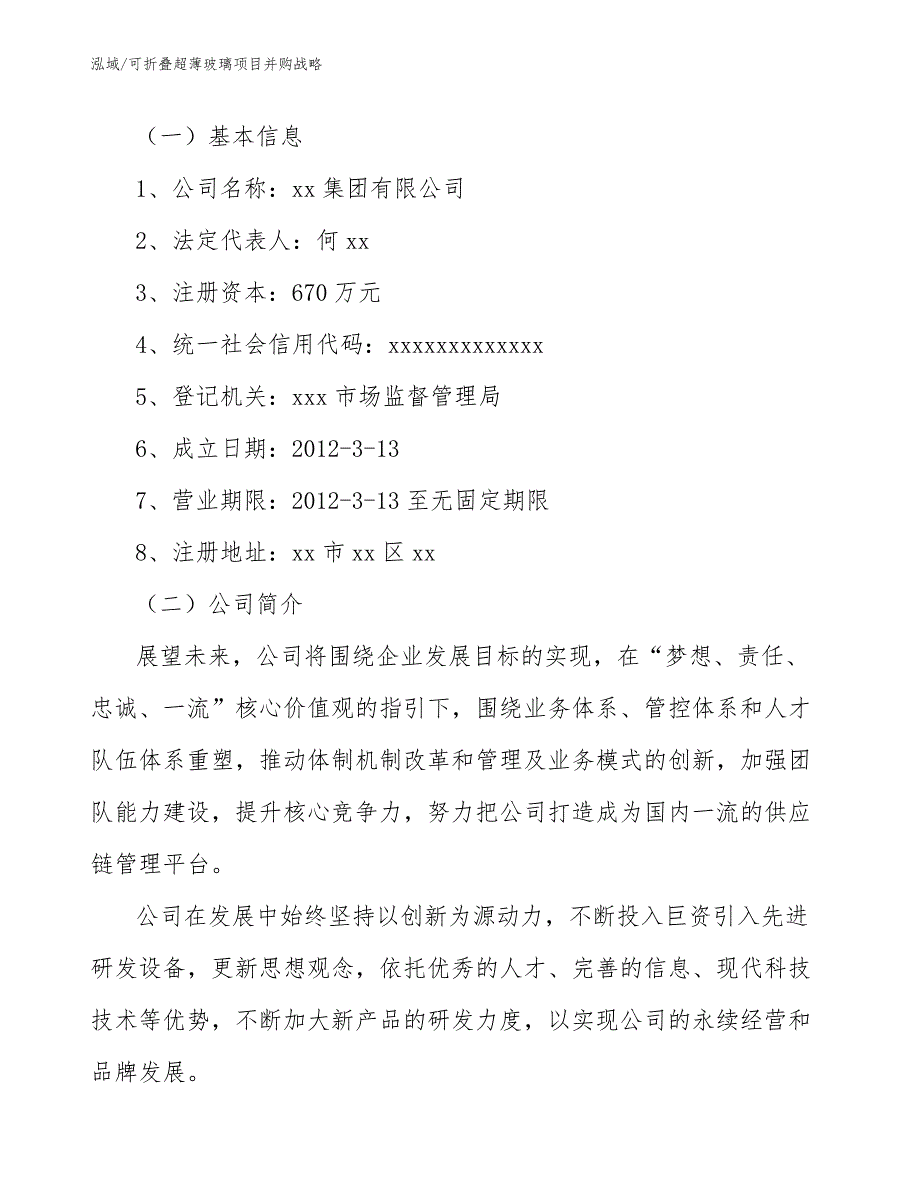 可折叠超薄玻璃项目并购战略_第3页