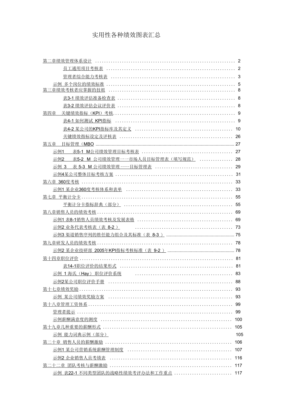 某知名公司实用性各种绩效图表汇总(DOC148页)_第1页