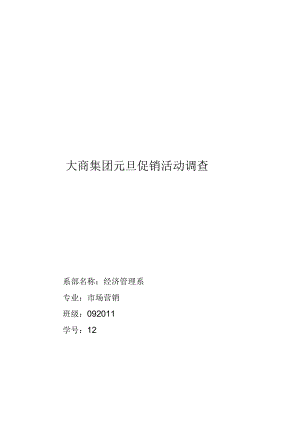 某集团元旦促销活动调查(doc8页)