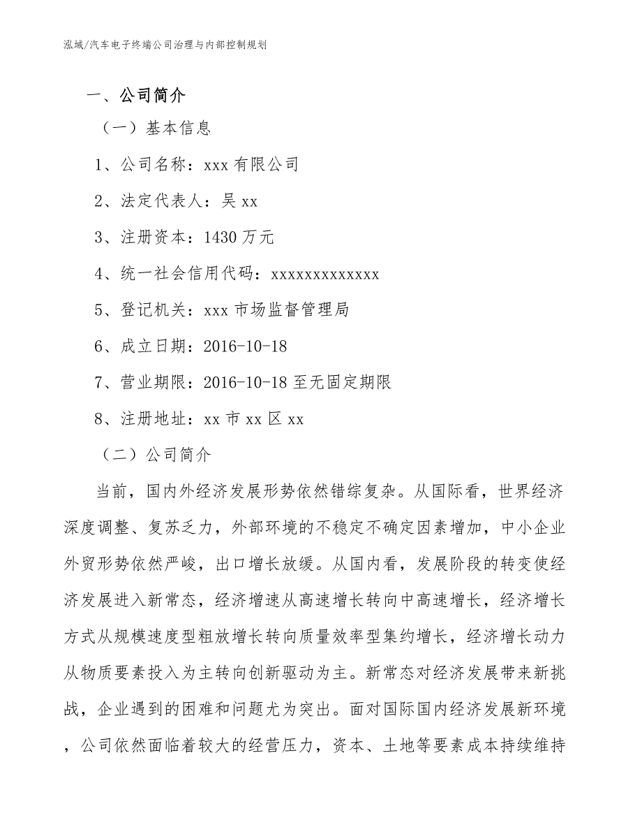 汽车电子终端公司治理与内部控制规划（参考）_第4页