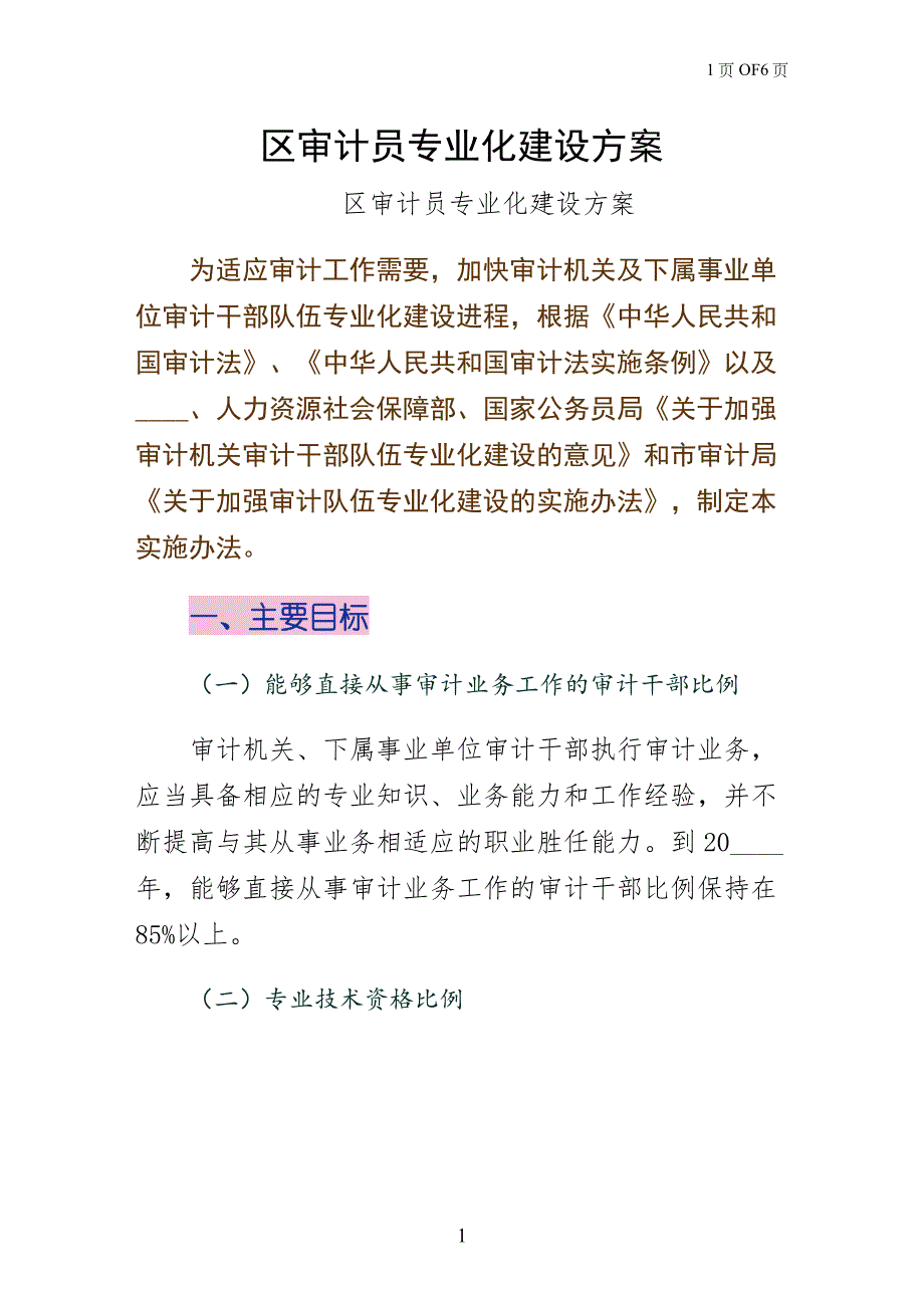 区审计员专业化建设草稿_第1页