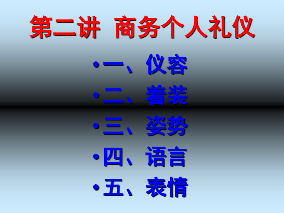 《商务个人礼仪学生》PPT课件_第2页