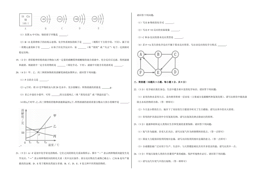 2022年黑龙江省齐齐哈尔市中考化学试卷附真题答案_第4页