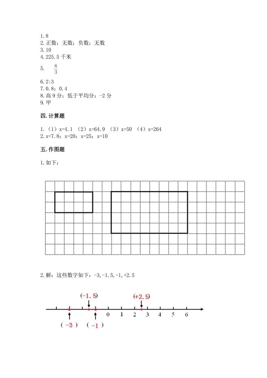 人教版六年级数学下册期末模拟试卷精品【b卷】_第5页