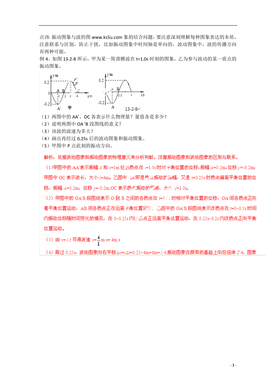 2015年高考物理 易错点点睛与高考突破 专题06 机械振动 机械波（含解析）_第3页