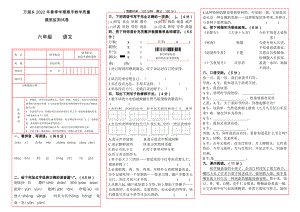 部编版语文六年级下册期末试卷题卡合一