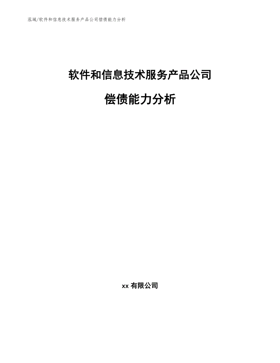 软件和信息技术服务产品公司偿债能力分析（范文）_第1页