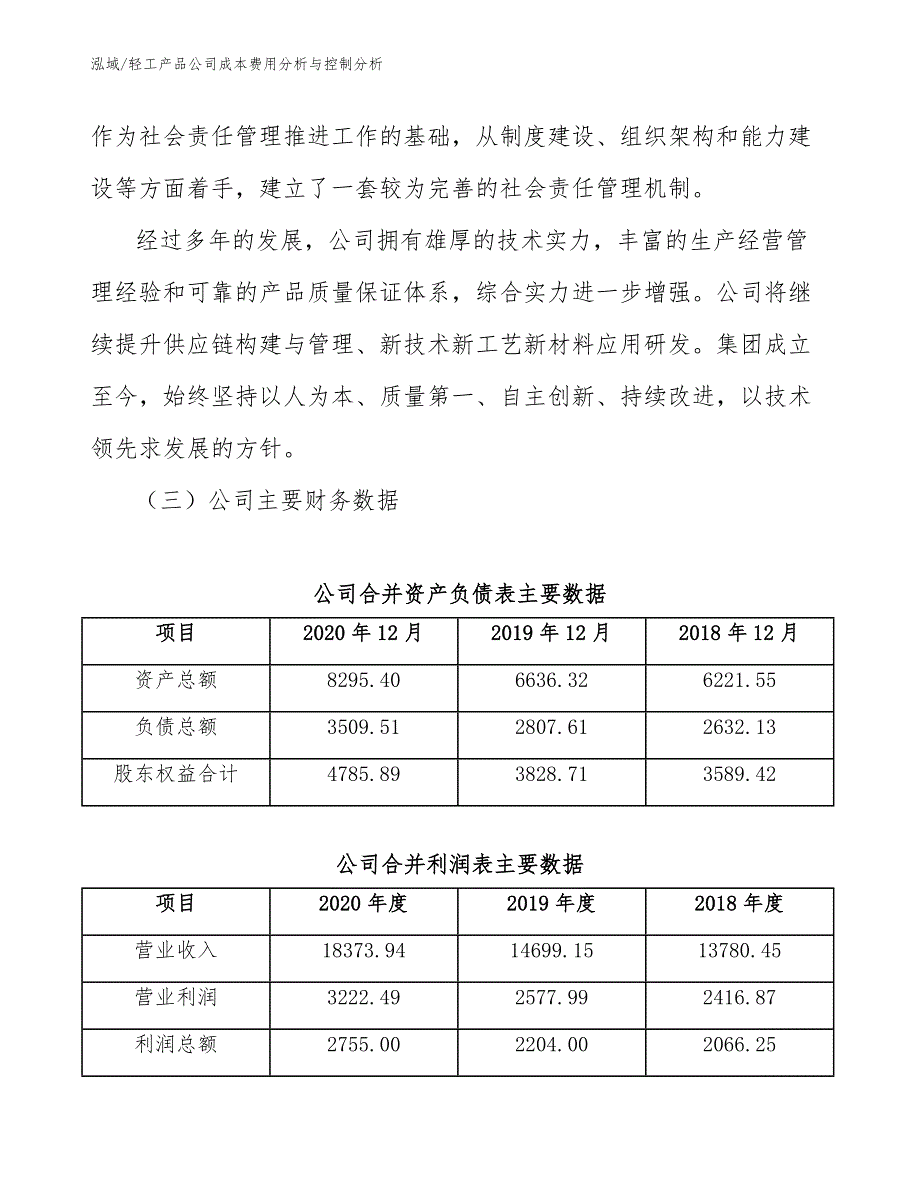 轻工产品公司成本费用分析与控制分析【参考】_第4页