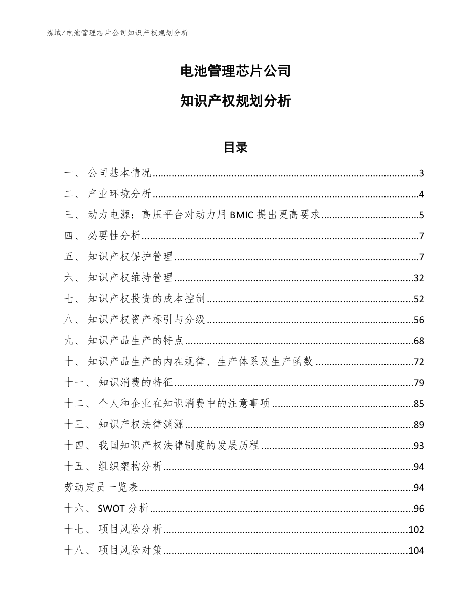 电池管理芯片公司知识产权规划分析【范文】_第1页