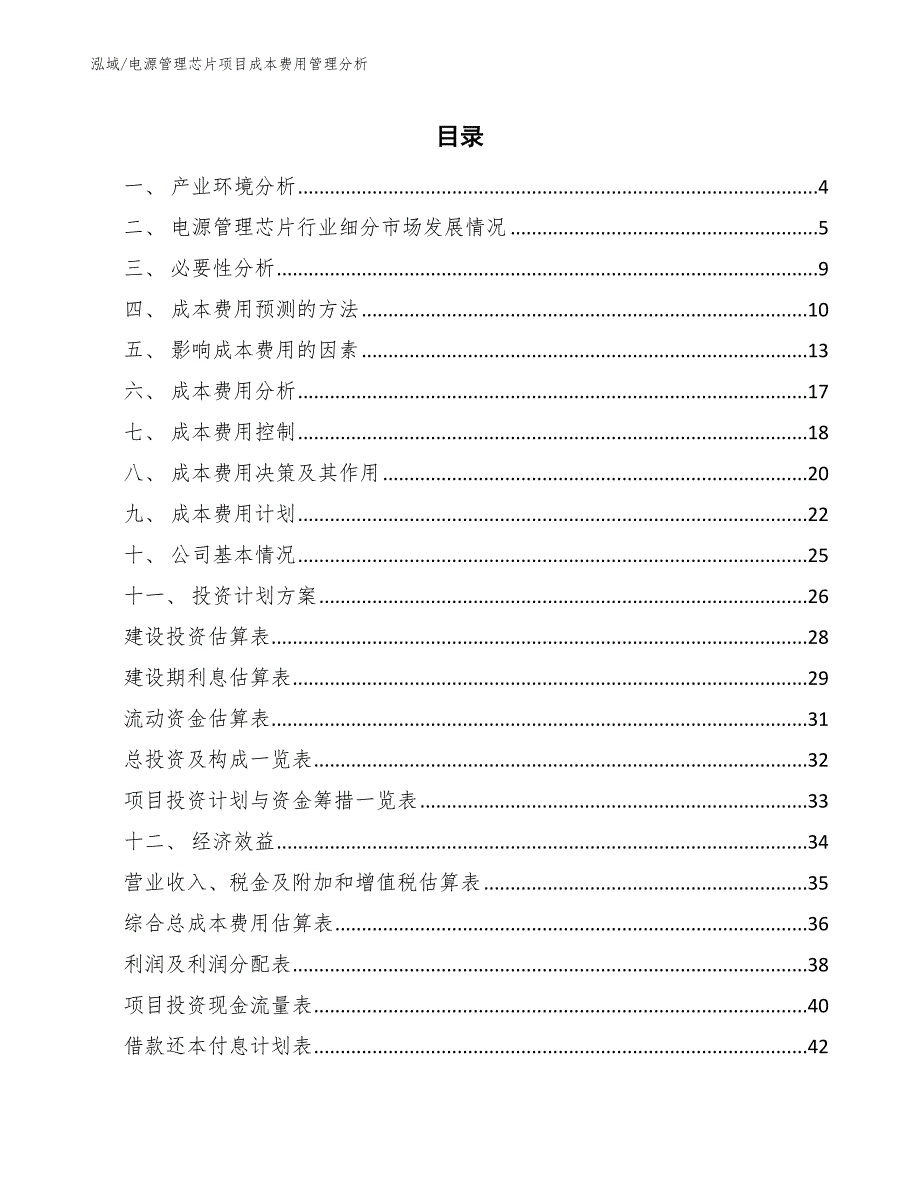 电源管理芯片项目成本费用管理分析（范文）_第2页