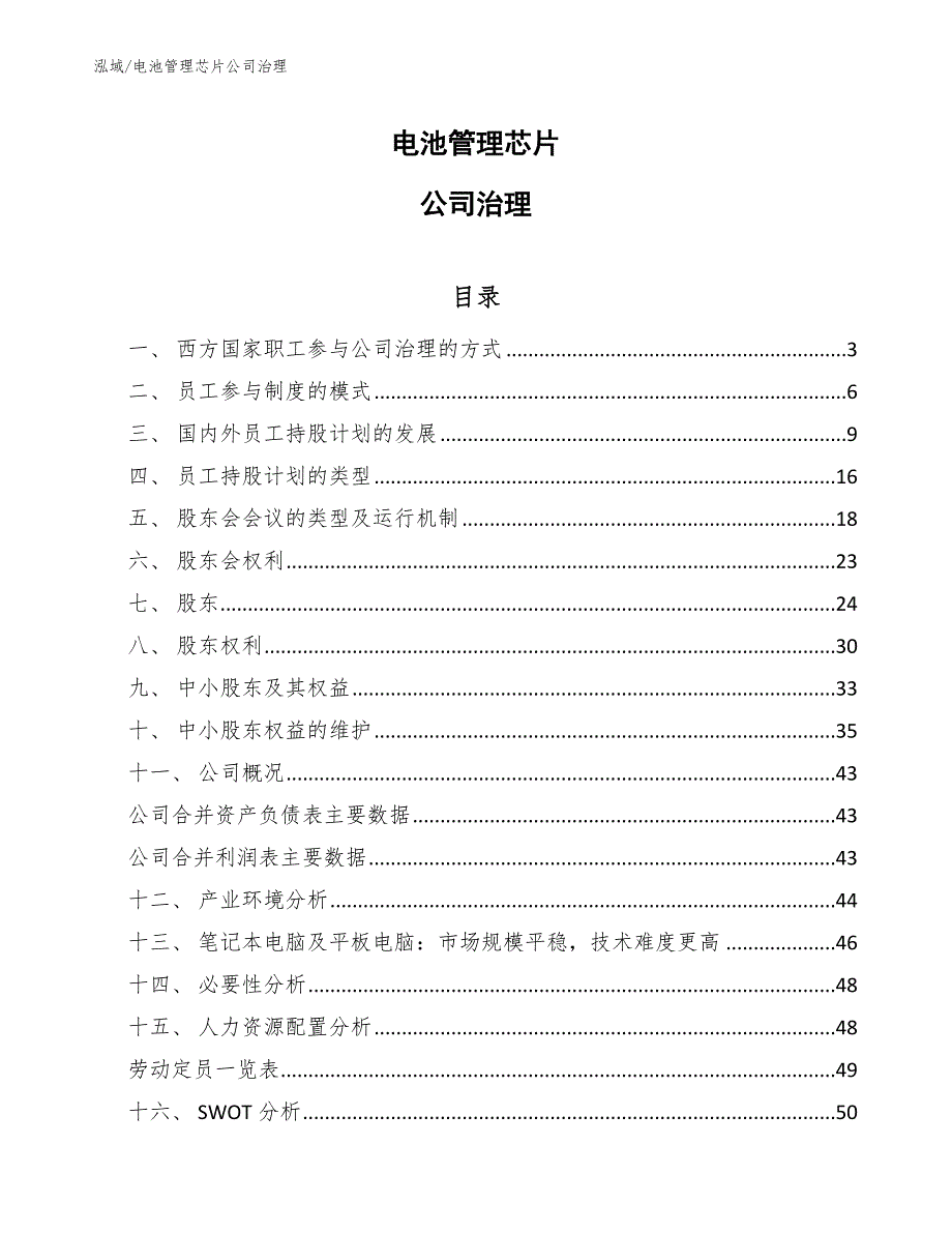 电池管理芯片公司治理【范文】_第1页