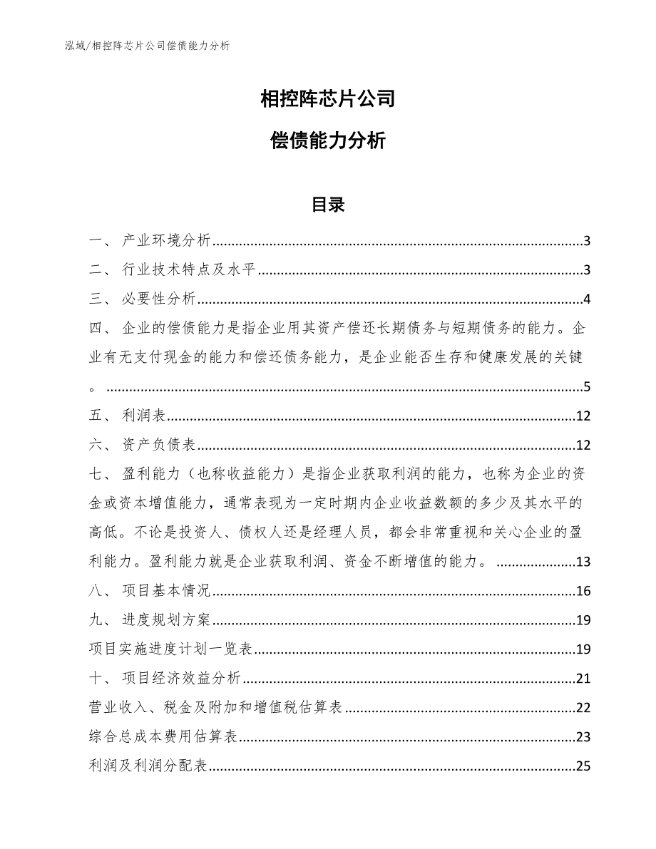 相控阵芯片公司偿债能力分析_参考_第1页