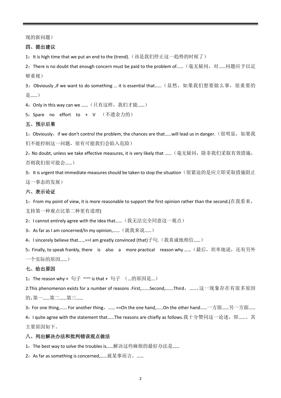 2022上海市高考英语写作模板及常考话题范文（备考必背）_第2页