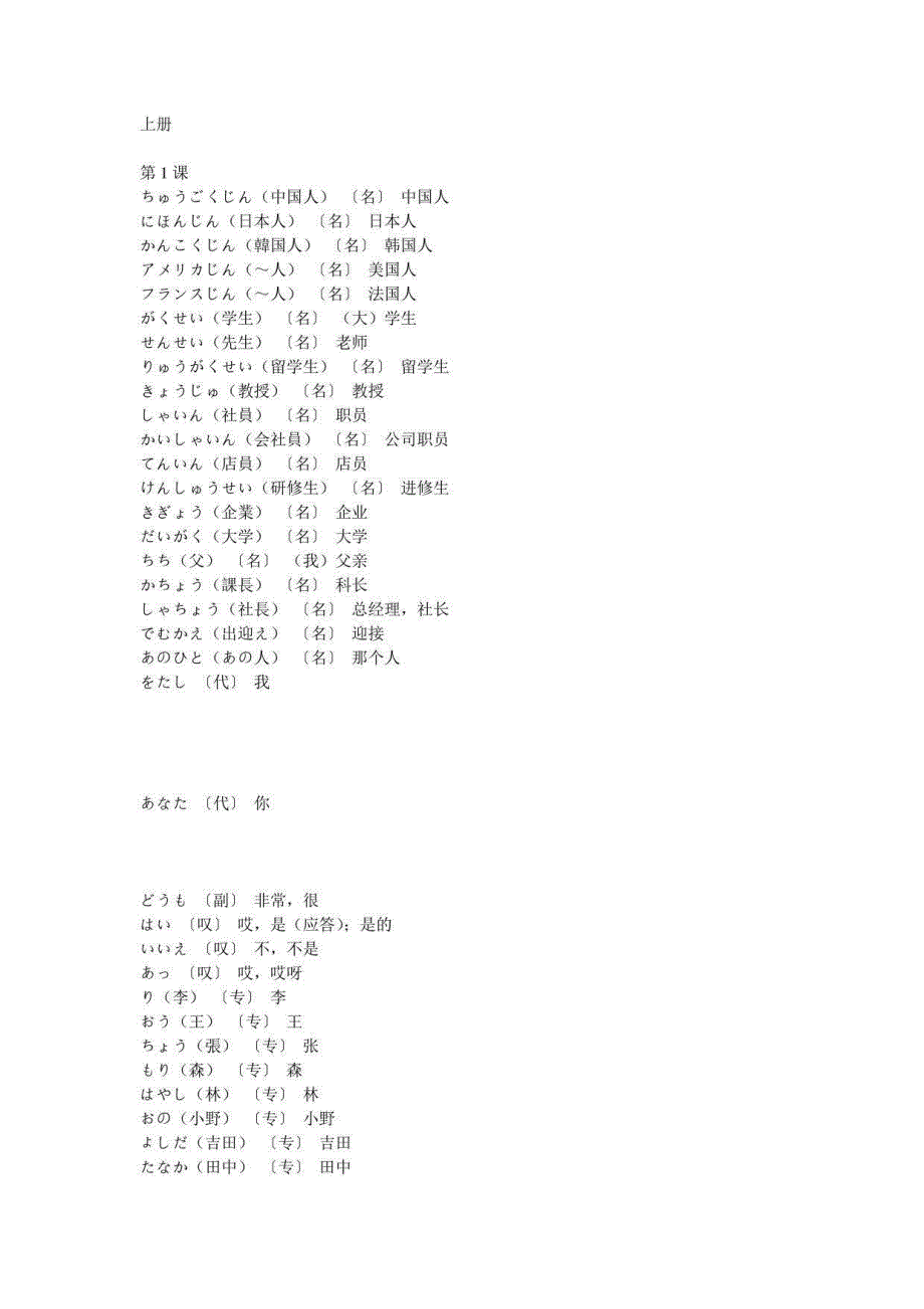 标准日本语初级单词(上、下册)_第1页