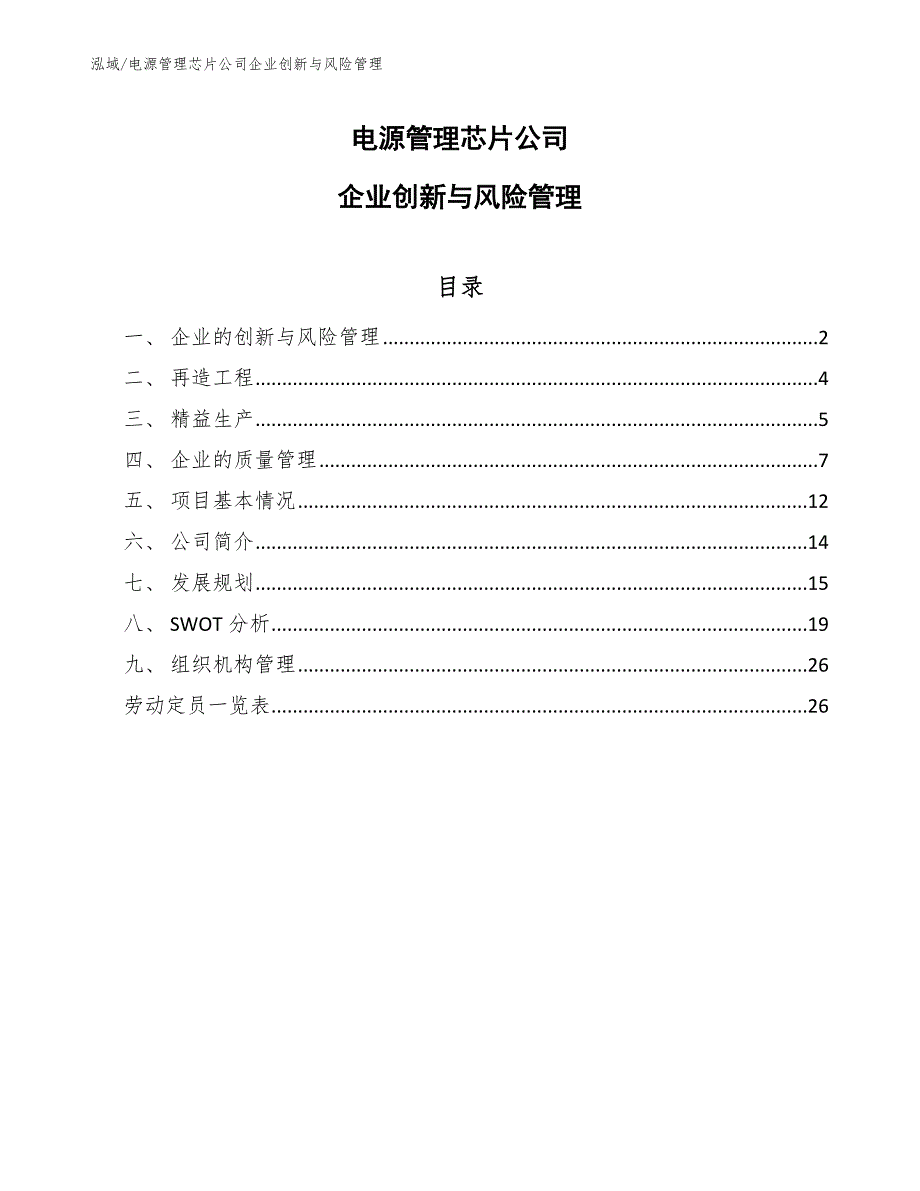 电源管理芯片公司企业创新与风险管理（参考）_第1页