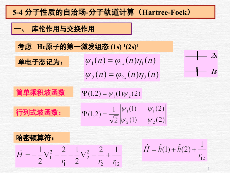 库伦作用与交换作用课件_第1页