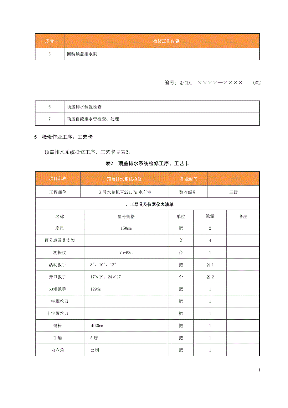 混流式水轮发电机组顶盖排水系统A级检修作业指导书_第4页