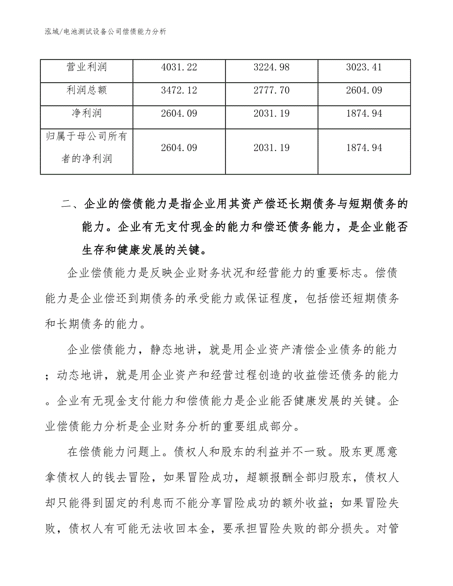 电池测试设备公司偿债能力分析_参考_第4页