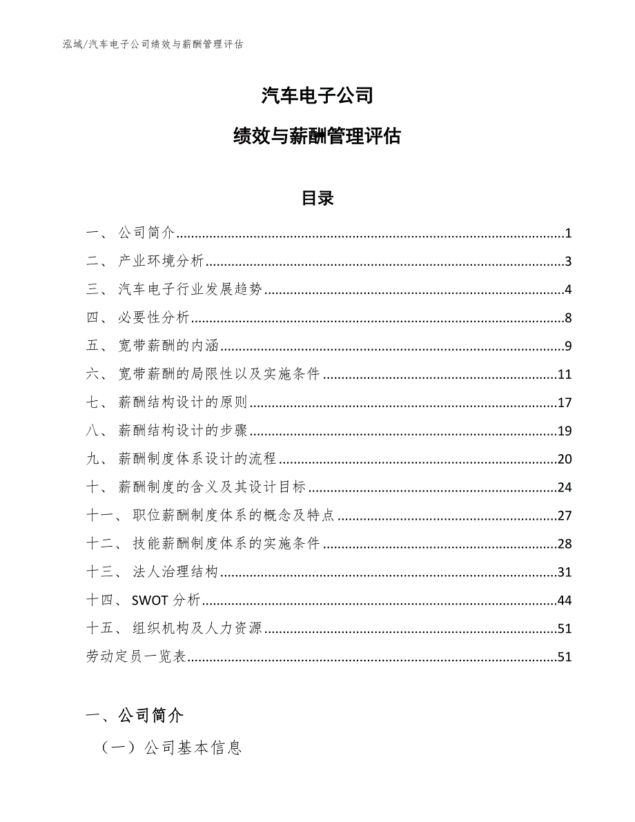 汽车电子公司绩效与薪酬管理评估【参考】_第1页