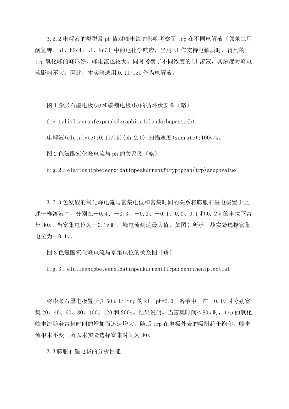 利用膨胀石墨电极的制备用于色氨酸电化学检测的研究_第3页