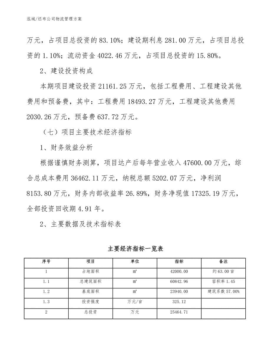 坯布公司物流管理方案_范文_第5页