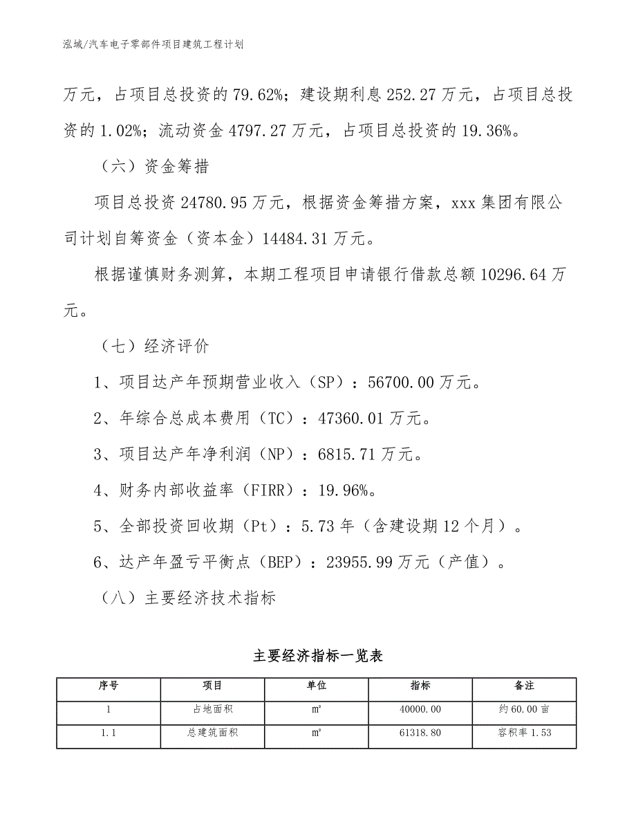 汽车电子零部件项目建筑工程计划【范文】_第3页