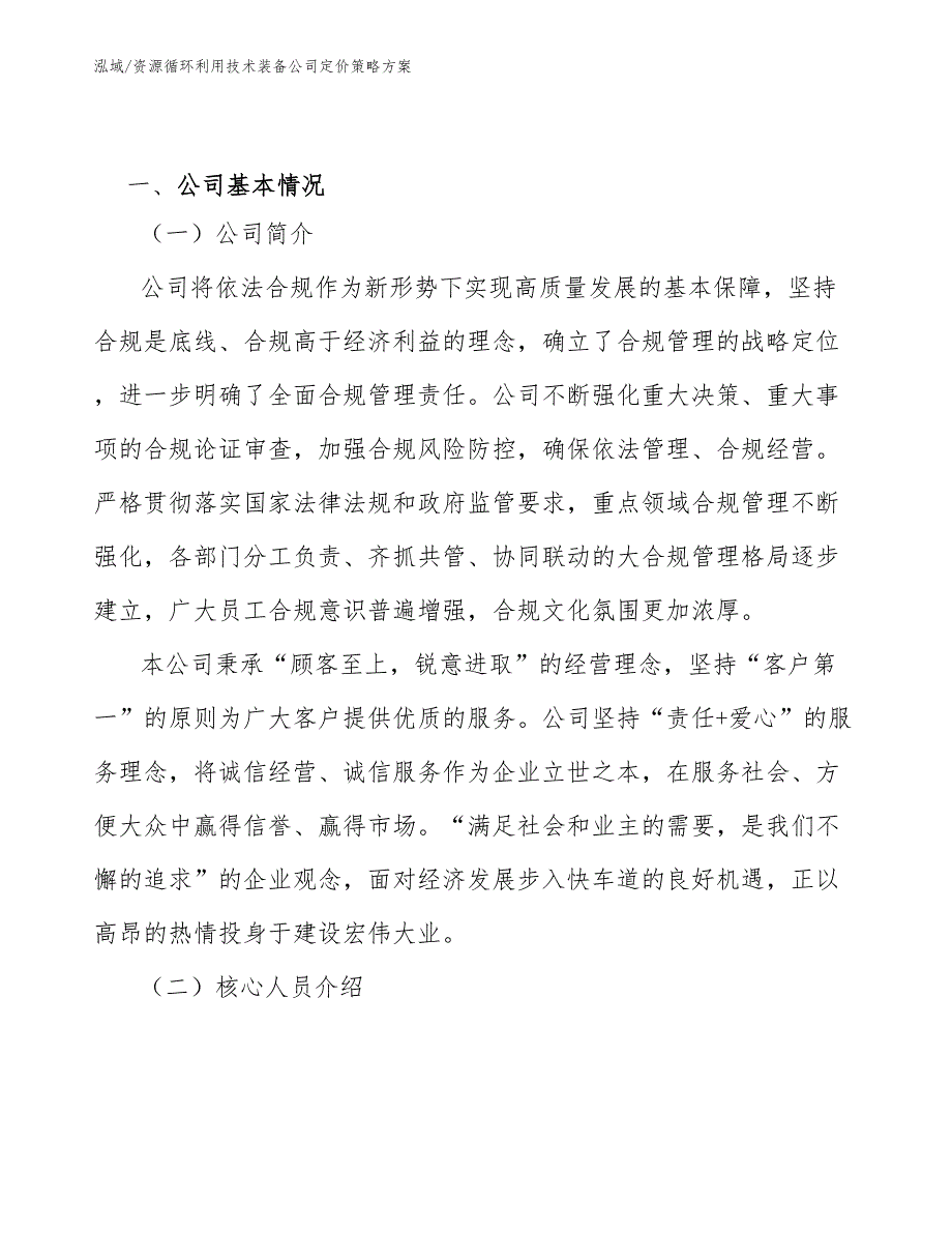 资源循环利用技术装备公司定价策略方案_第2页