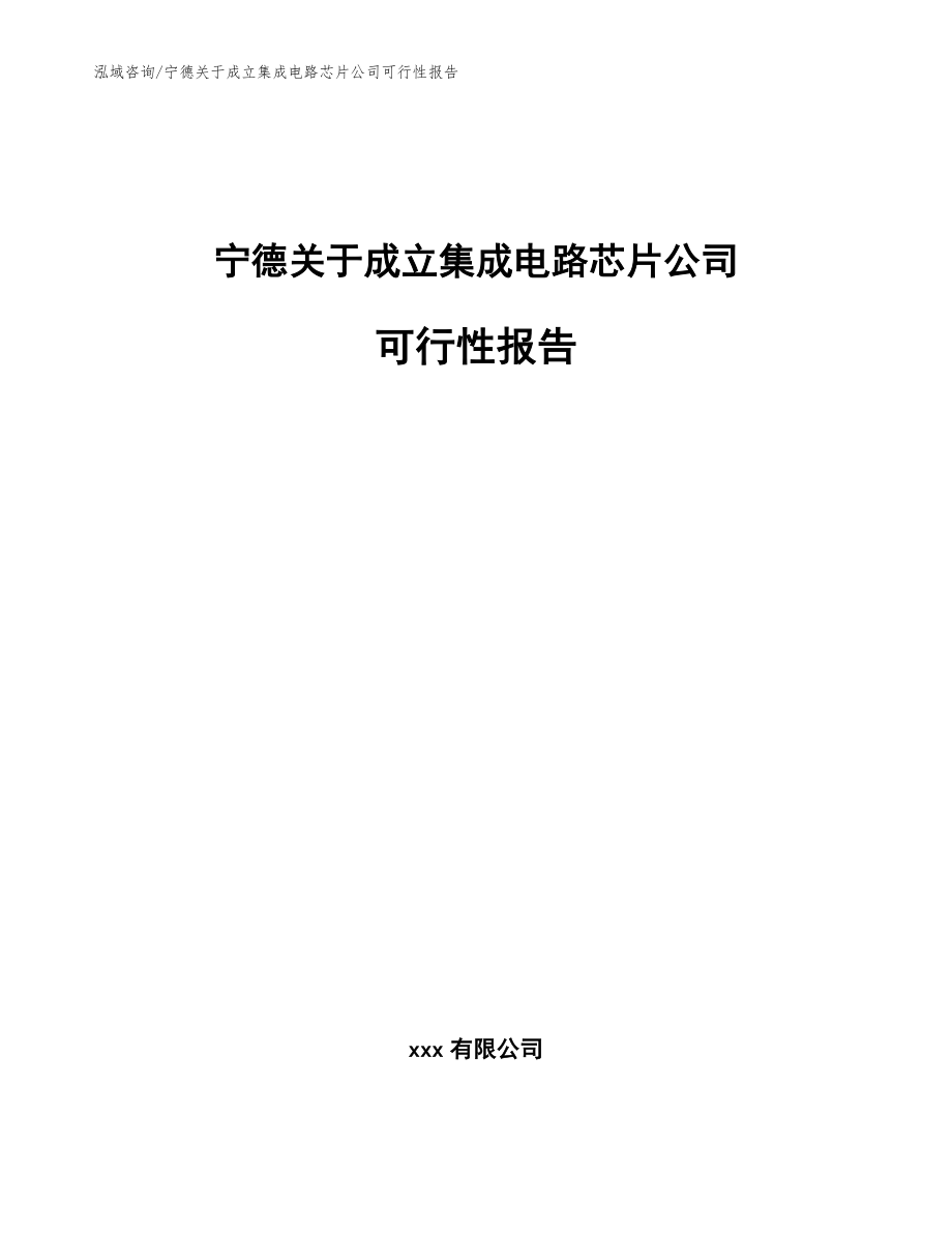 宁德关于成立集成电路芯片公司可行性报告（模板参考）_第1页