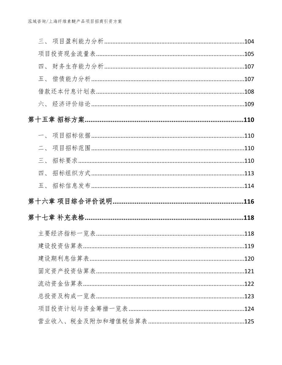 上海纤维素醚产品项目招商引资方案_第5页