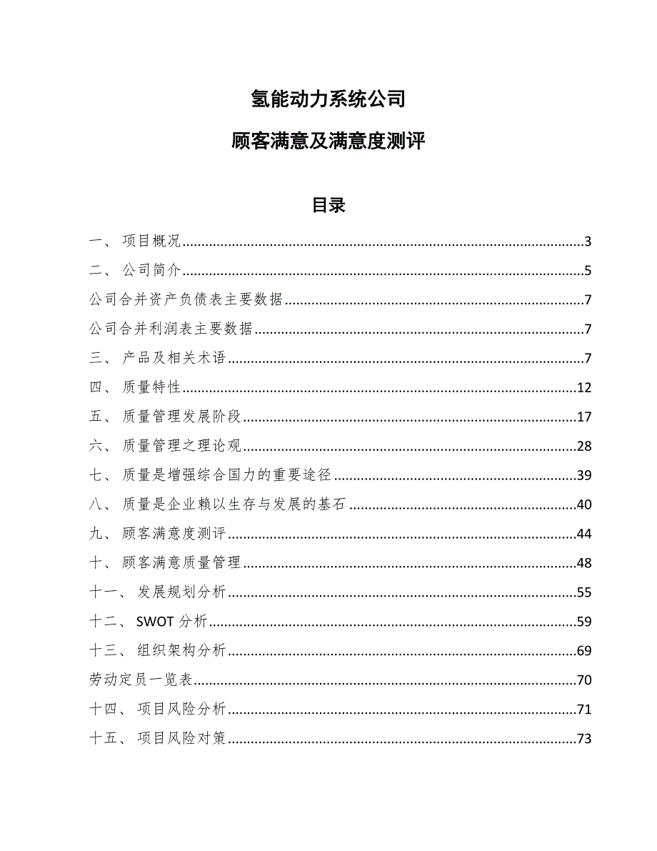 氢能动力系统公司顾客满意及满意度测评_参考_第1页