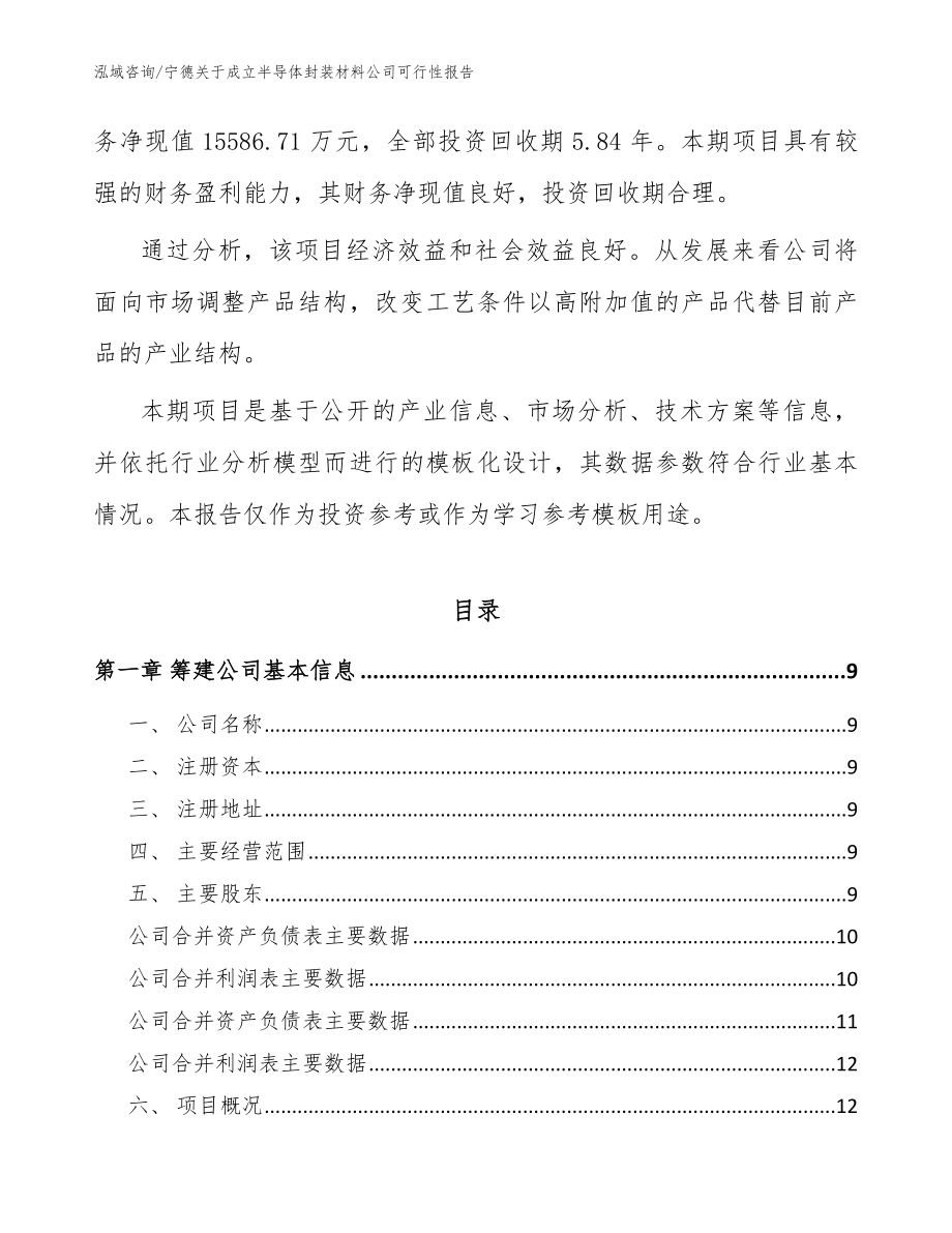 宁德关于成立半导体封装材料公司可行性报告_第3页