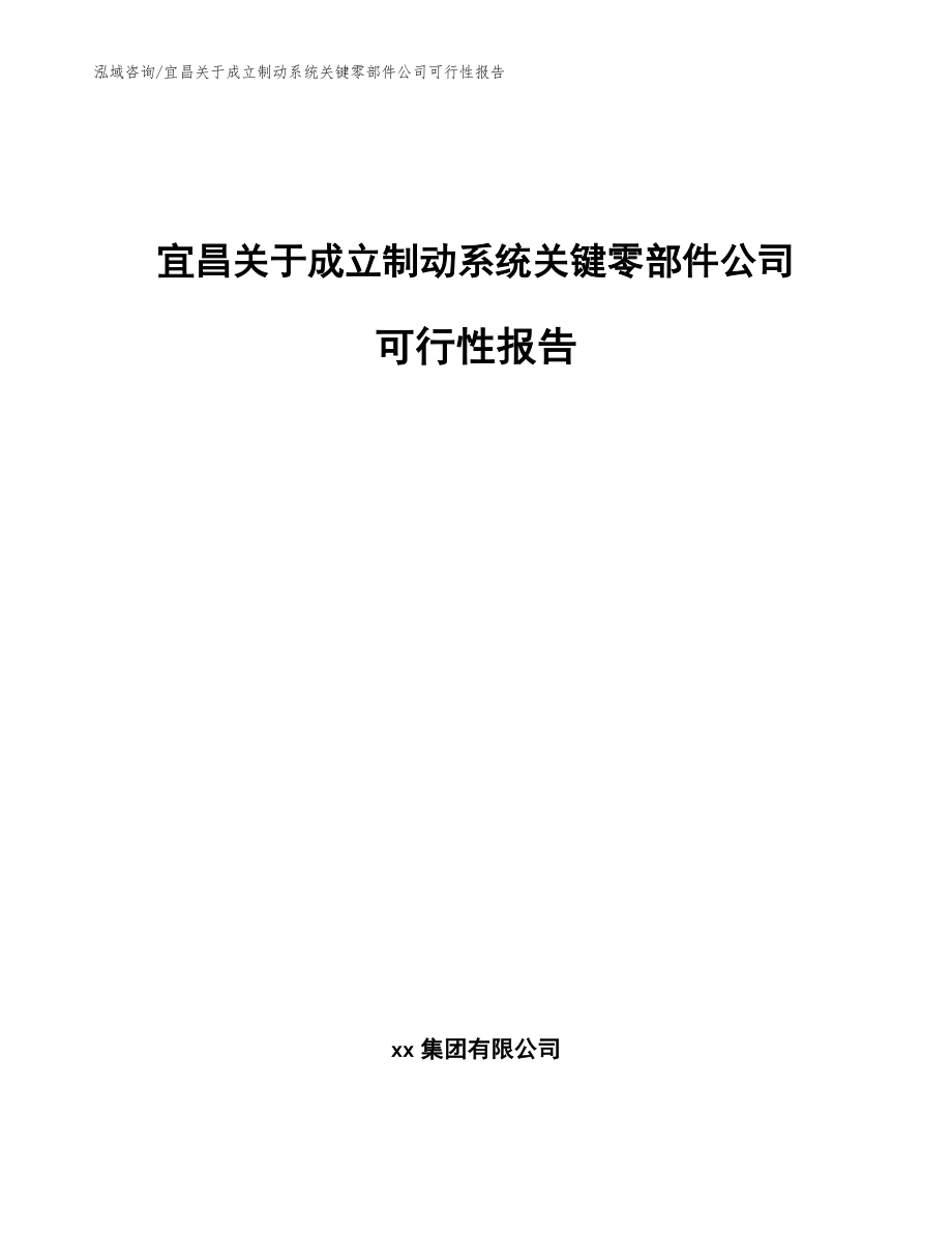 宜昌关于成立制动系统关键零部件公司可行性报告_第1页