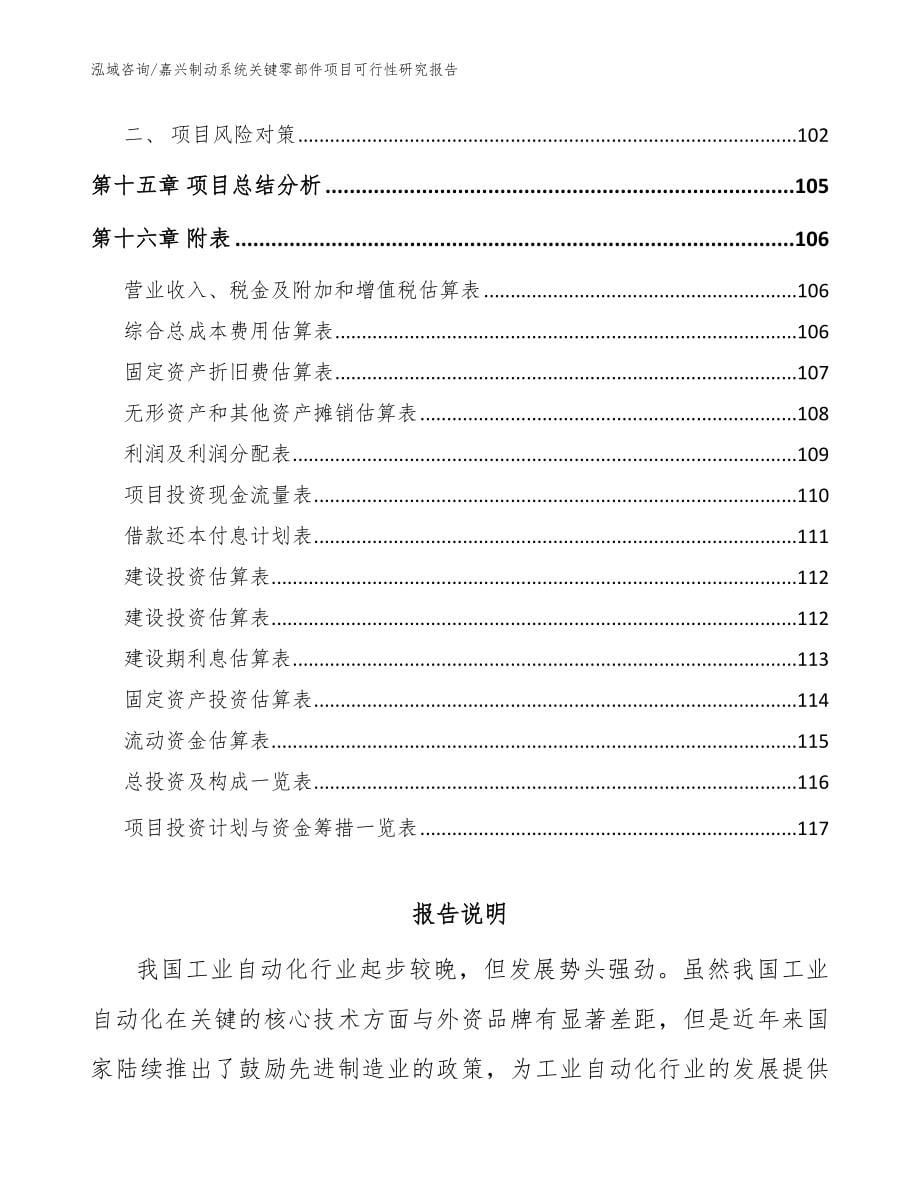 嘉兴制动系统关键零部件项目可行性研究报告模板参考_第5页