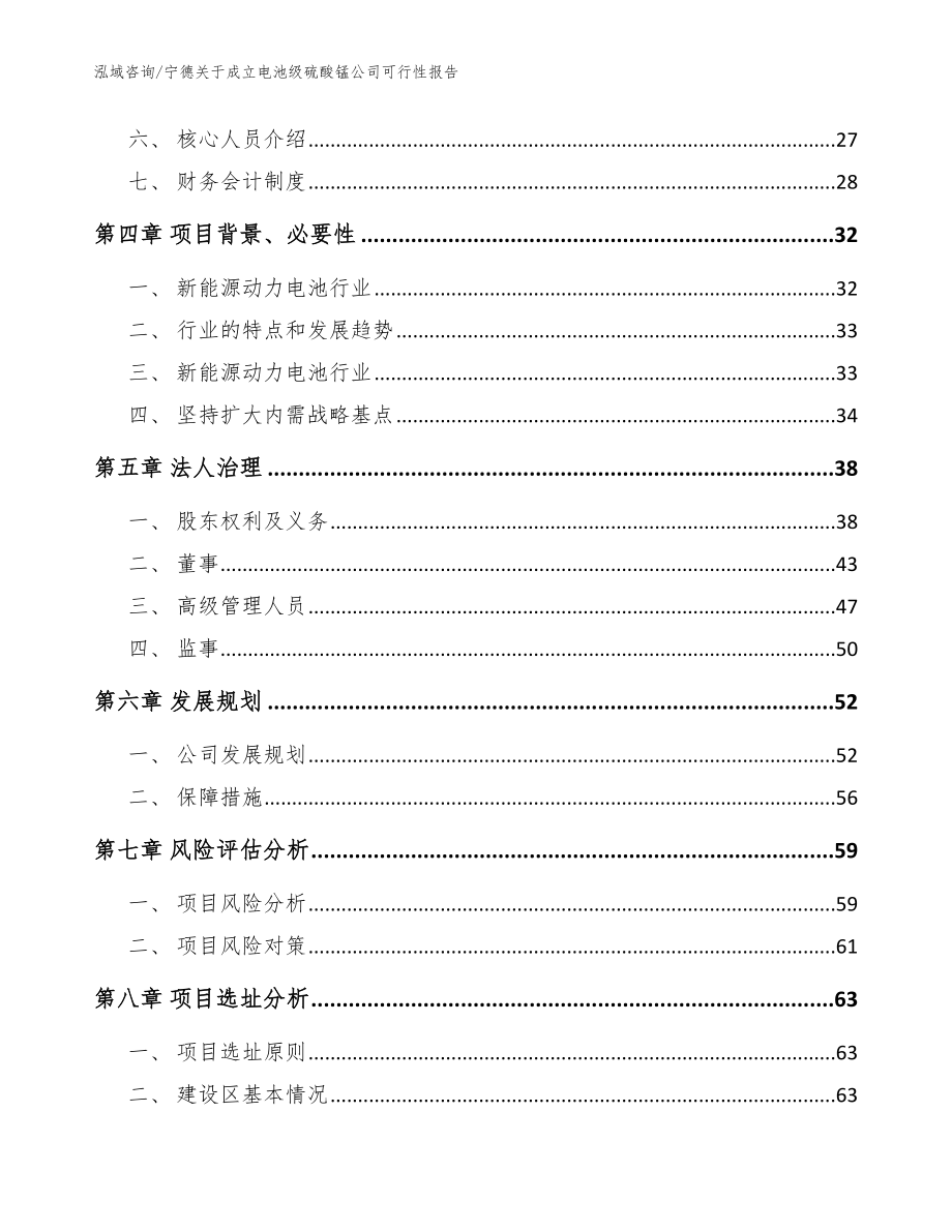 宁德关于成立电池级硫酸锰公司可行性报告参考模板_第3页