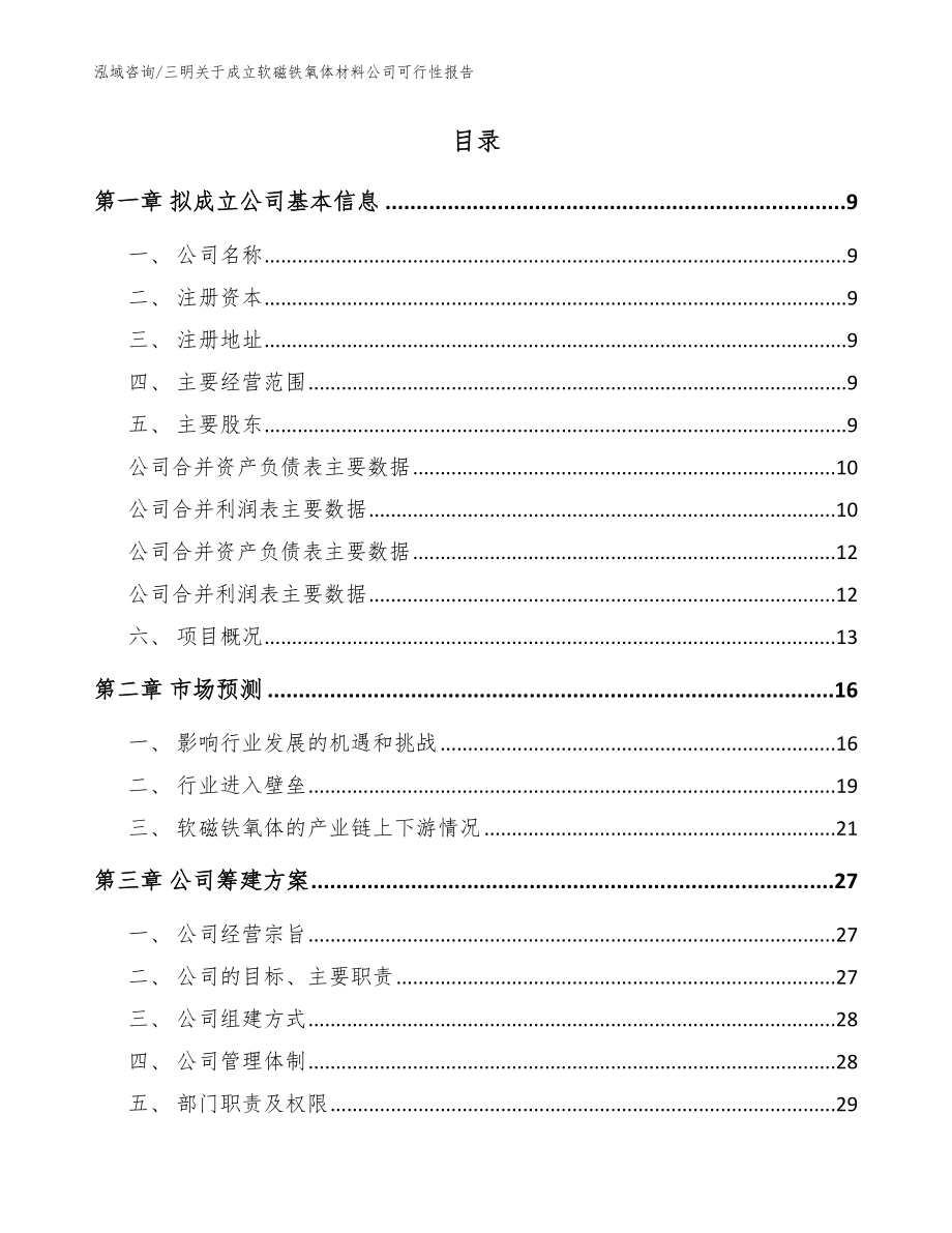 三明关于成立软磁铁氧体材料公司可行性报告【范文模板】_第2页