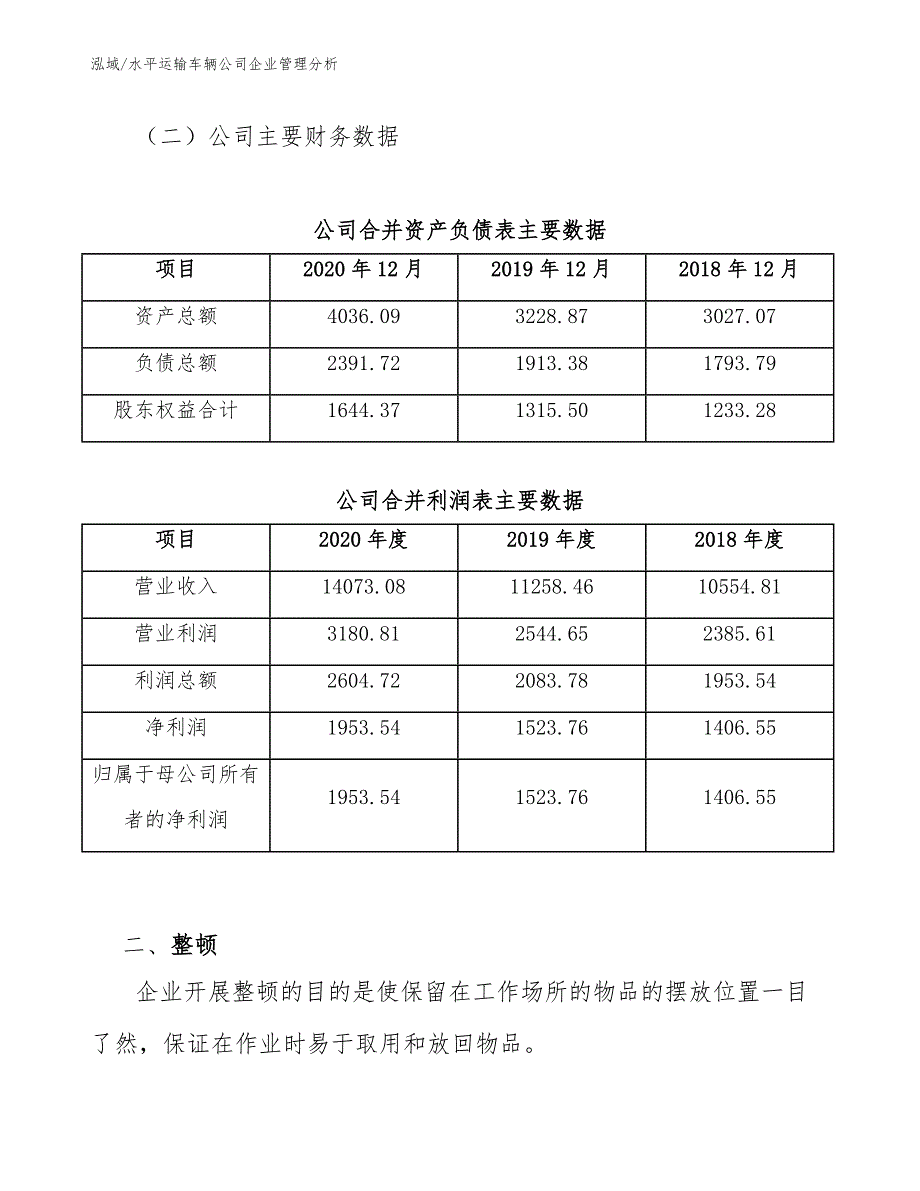 水平运输车辆公司企业管理分析【范文】_第3页