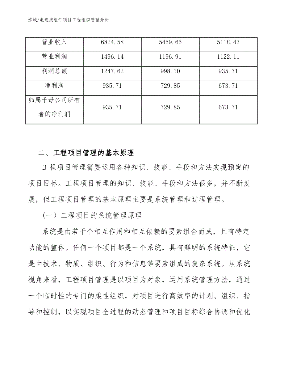 电连接组件项目工程组织管理分析_范文_第4页