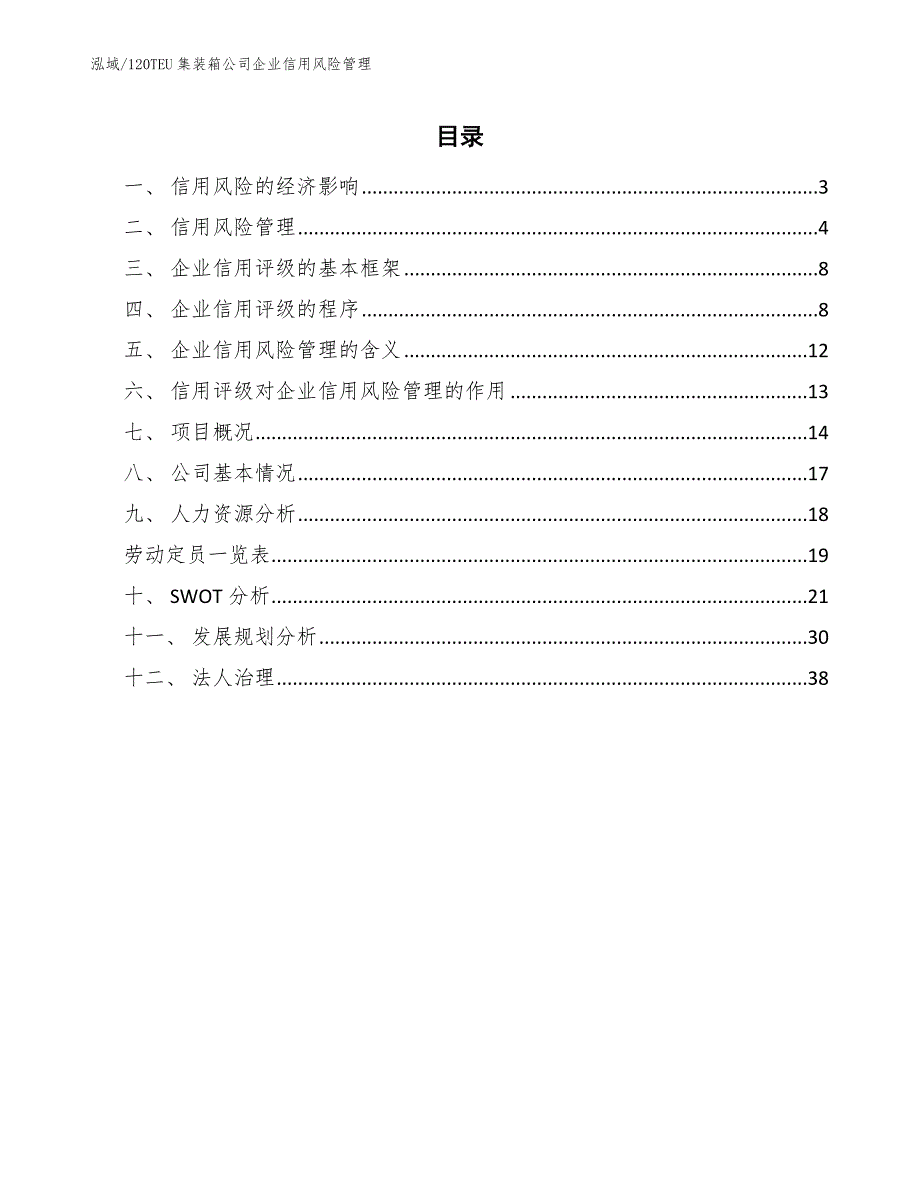 120TEU集装箱公司企业信用风险管理_范文_第2页