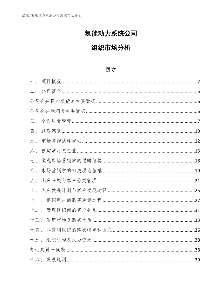 氢能动力系统公司组织市场分析_参考_第1页