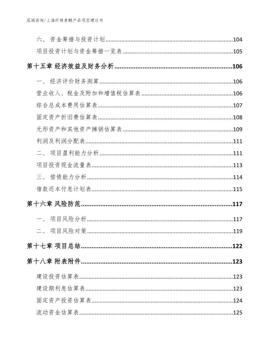 上海纤维素醚产品项目建议书模板范文_第5页