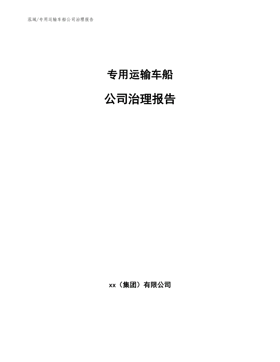 专用运输车船公司治理报告（范文）_第1页