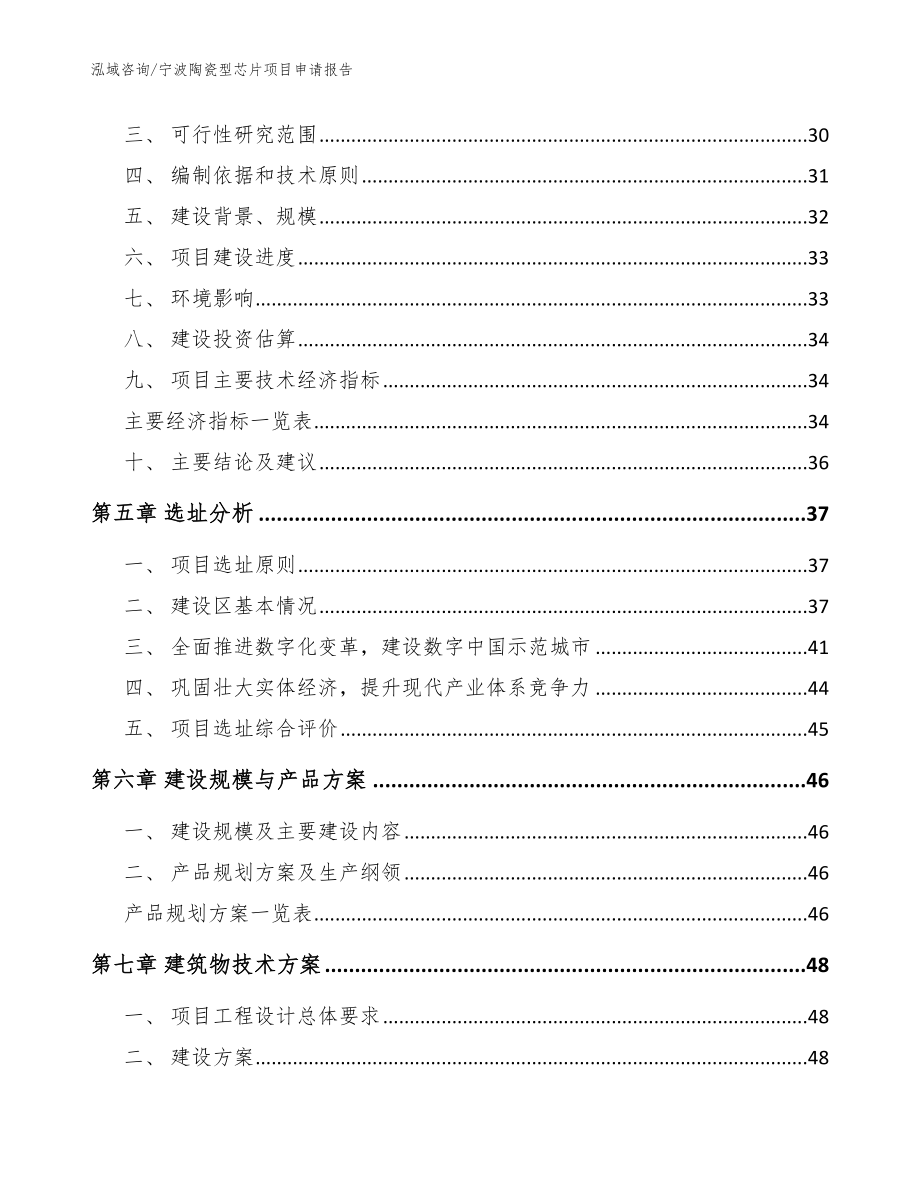 宁波陶瓷型芯片项目申请报告（模板）_第2页