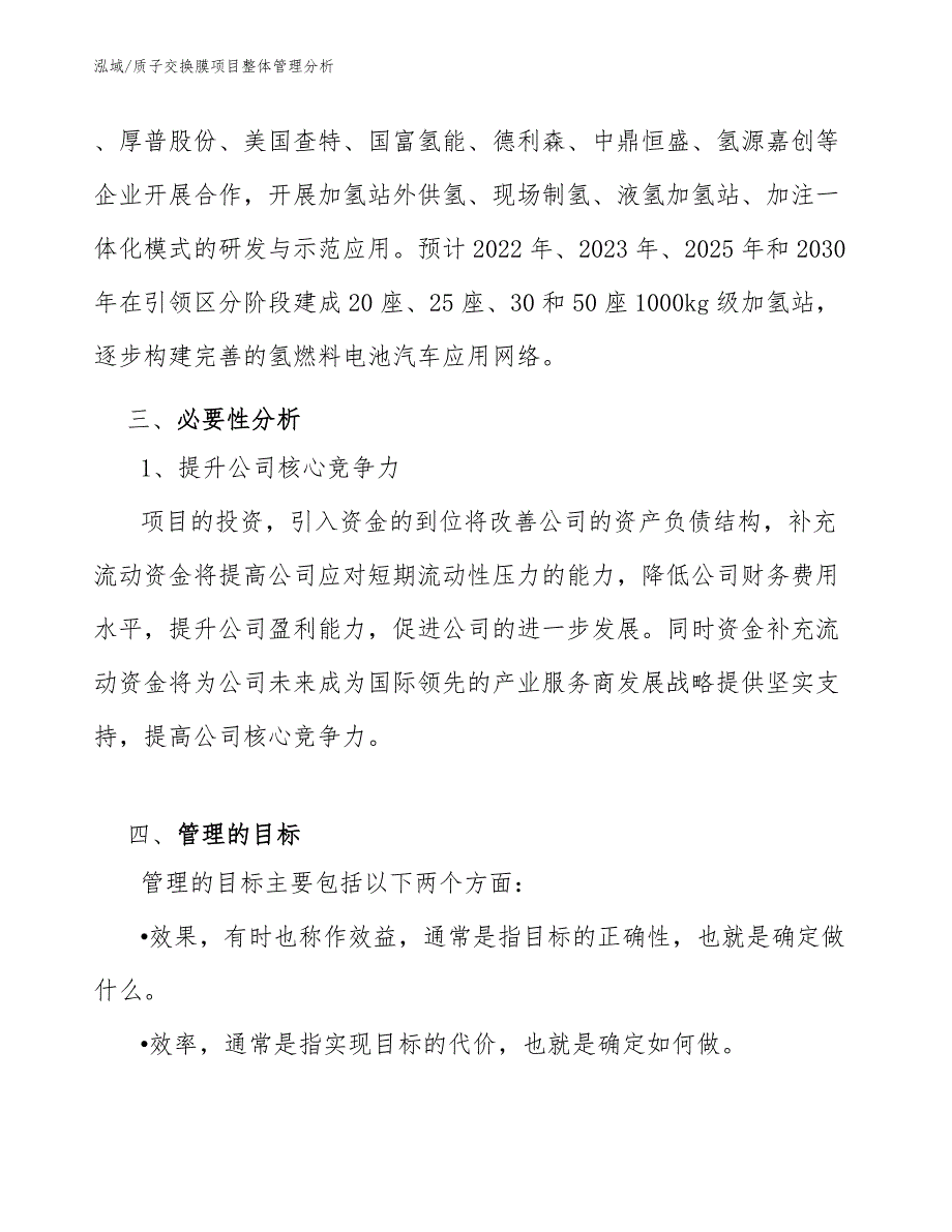 质子交换膜项目整体管理分析_范文_第4页