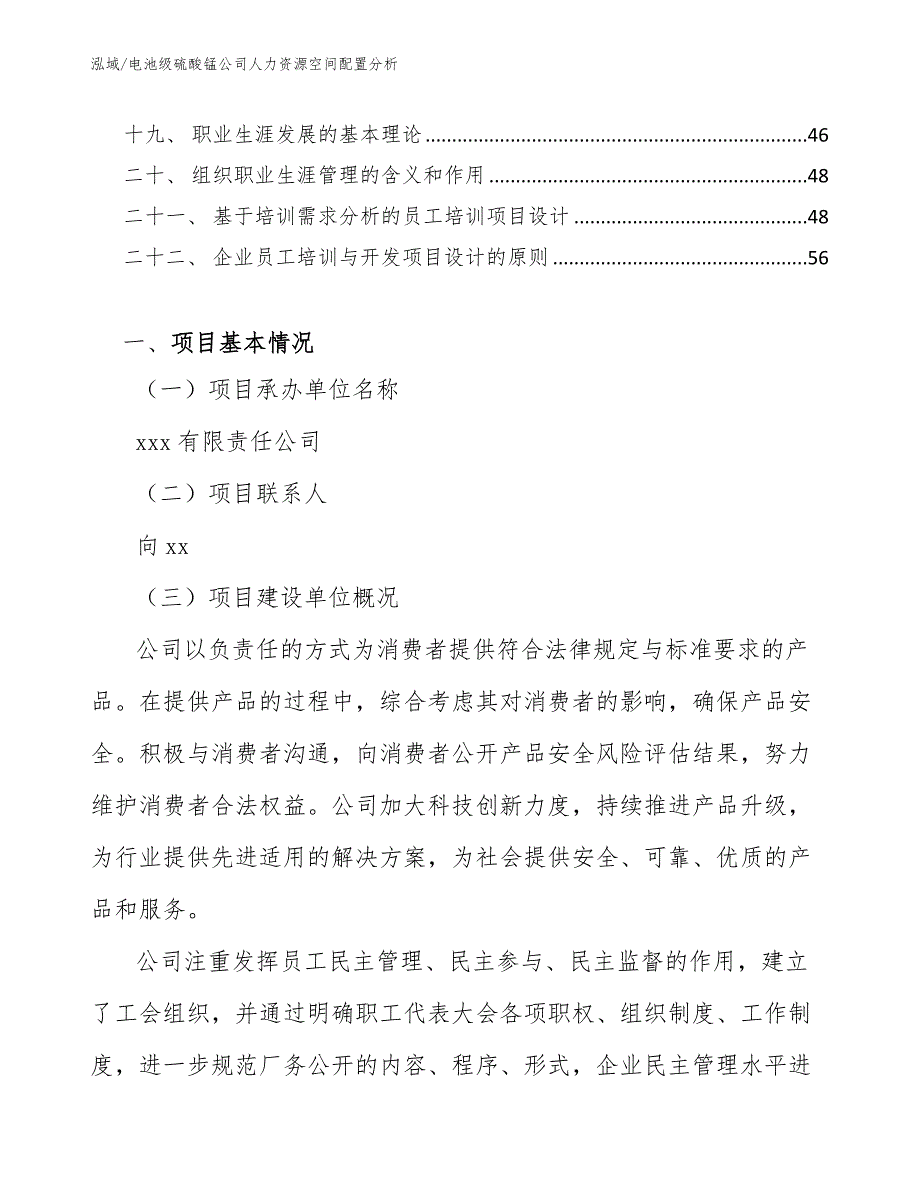 电池级硫酸锰公司人力资源空间配置分析【范文】_第2页