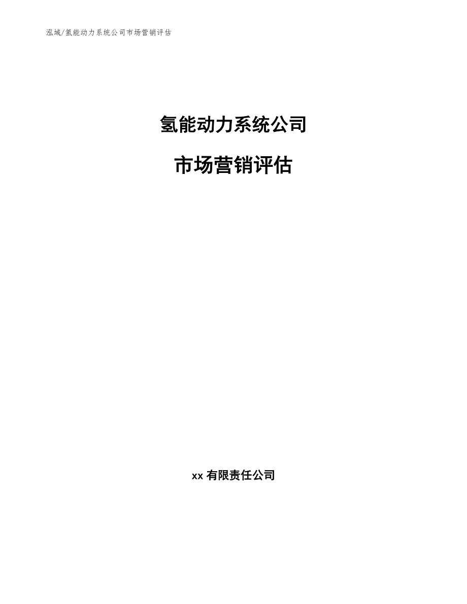 氢能动力系统公司市场营销评估【参考】_第1页