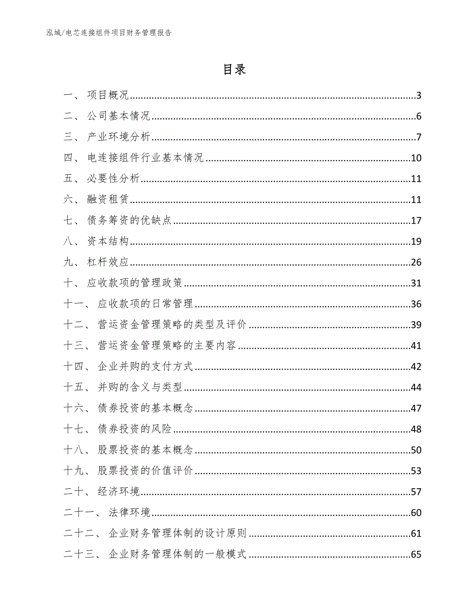 电芯连接组件项目财务管理报告（参考）_第2页