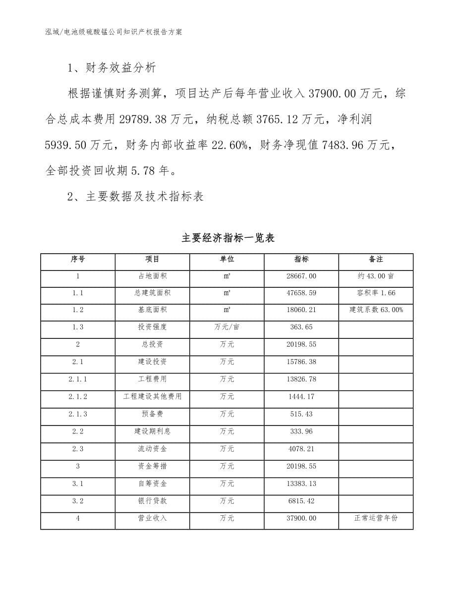 电池级硫酸锰公司知识产权报告方案（范文）_第5页