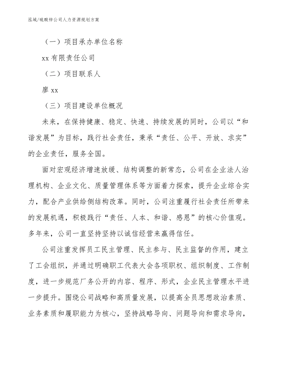 硫酸锌公司人力资源规划方案_第3页